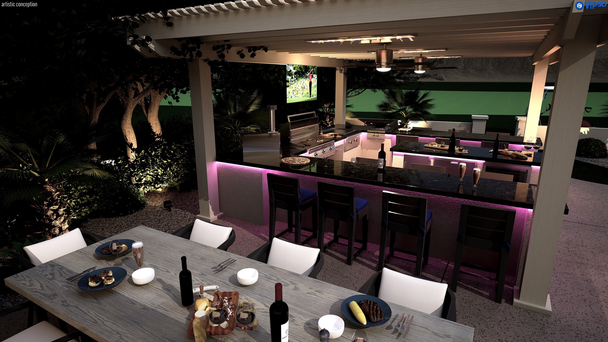3D rendering alternate angle for structure and deck details